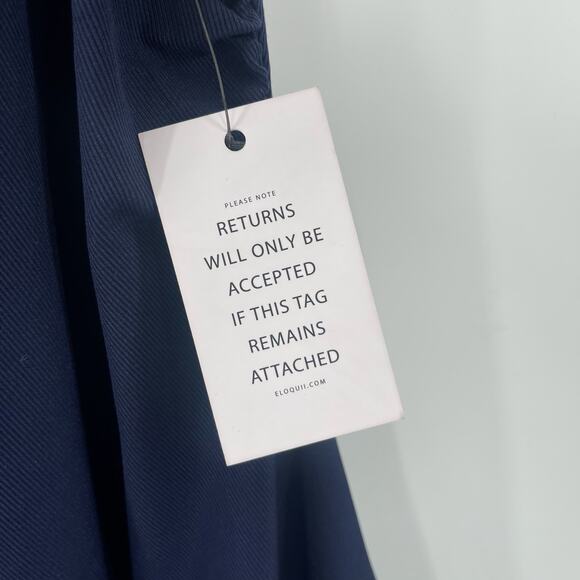 ELOQUII Dress Size 20 Navy NWT Midi Stretch Sleeveless Ruched Bodycon Plus Curvy - Picture 6 of 15